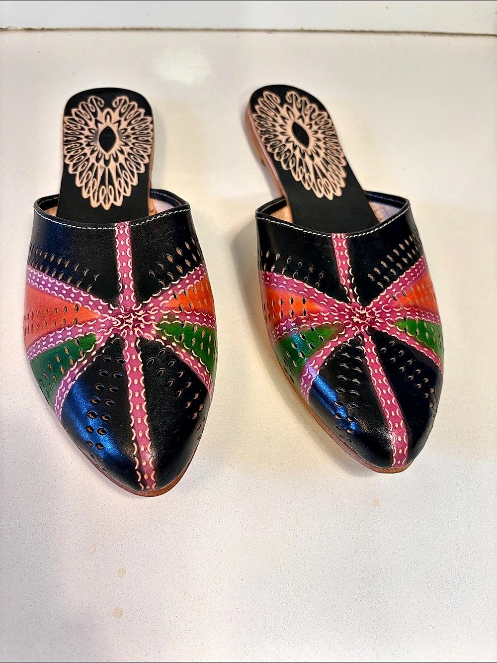 NWT Multicolour Leather Mules EU 39 (8-8.5 US)